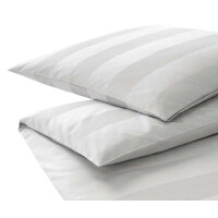 Elegante Jaquard Satin Bettwäsche En Bloc weiss 155x220 + 80x80