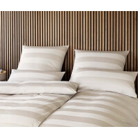 Elegante Jaquard Satin Bettwäsche En Bloc kiesel 155x220 + 80x80