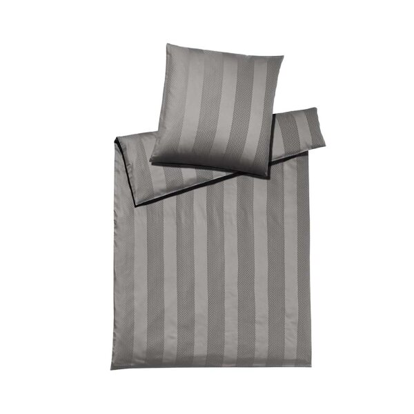 Elegante Jaquard Satin Bettwäsche Metropolis nougat 135x200 + 80x80