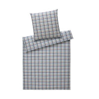 Elegante Web-Seersucker Bettwäsche Gudhjem rauchblau 155x200 + 80x80