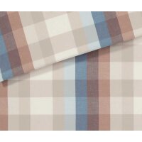 Elegante Soft Flanell Bettwäsche Glasgow terra-blau 155x220 + 80x80