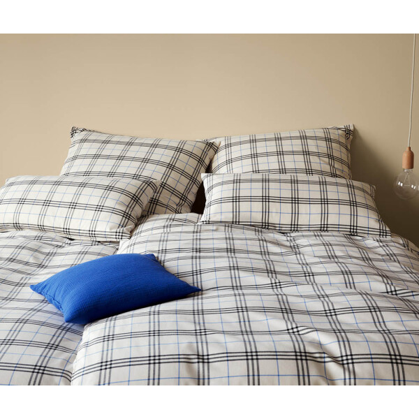 Elegante Soft Flanell Bettwäsche Livingston creme-schwarz 135x200 + 80x80