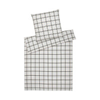 Elegante Soft Flanell Bettwäsche Livingston creme-schwarz 155x200 + 80x80