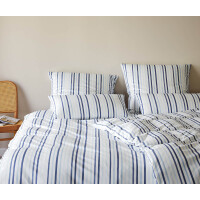 Elegante Mako Jersey Bettwäsche Waterstripe bleu...