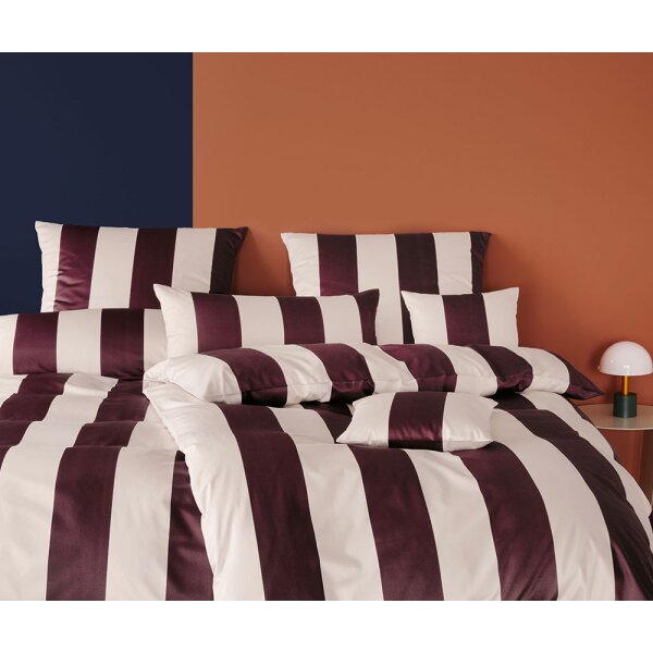 Elegante Comfort Satin Bettwäsche Duo rosé-wine 155x220 + 80x80