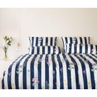 Elegante Comfort Satin Bettwäsche Flowerstripe