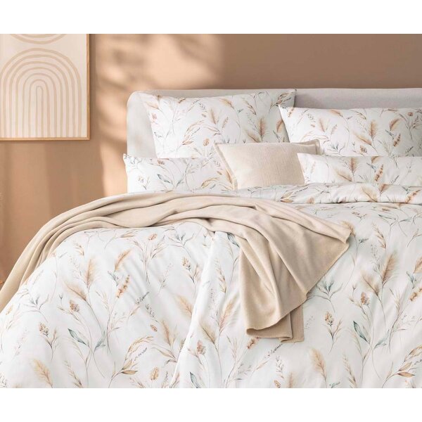 Estella Mako Satin Bettwäsche Elvira I Natur I 155x220cm
