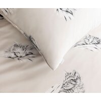 Estella Mako Satin Bettwäsche Cats I Leinen I 135x200cm